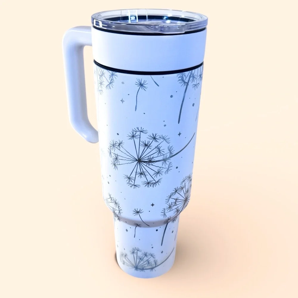 Handcrafted Laser Engraved 40oz Dandelion Tumbler